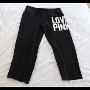 Pink Black Capri sweatpants